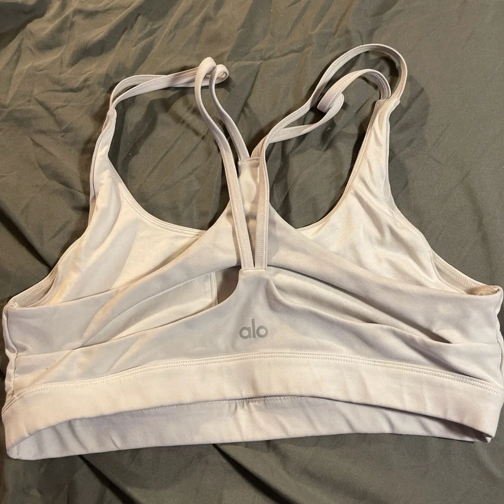 ALO Yoga Light Pink Strappy Sports Bra